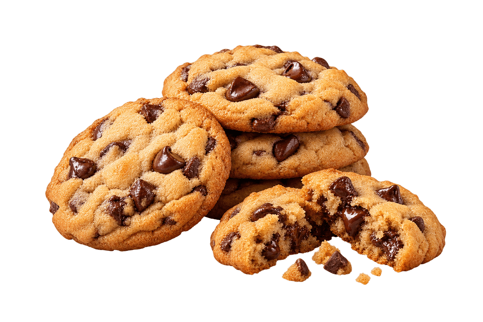 Stack of chocolate chip cookies